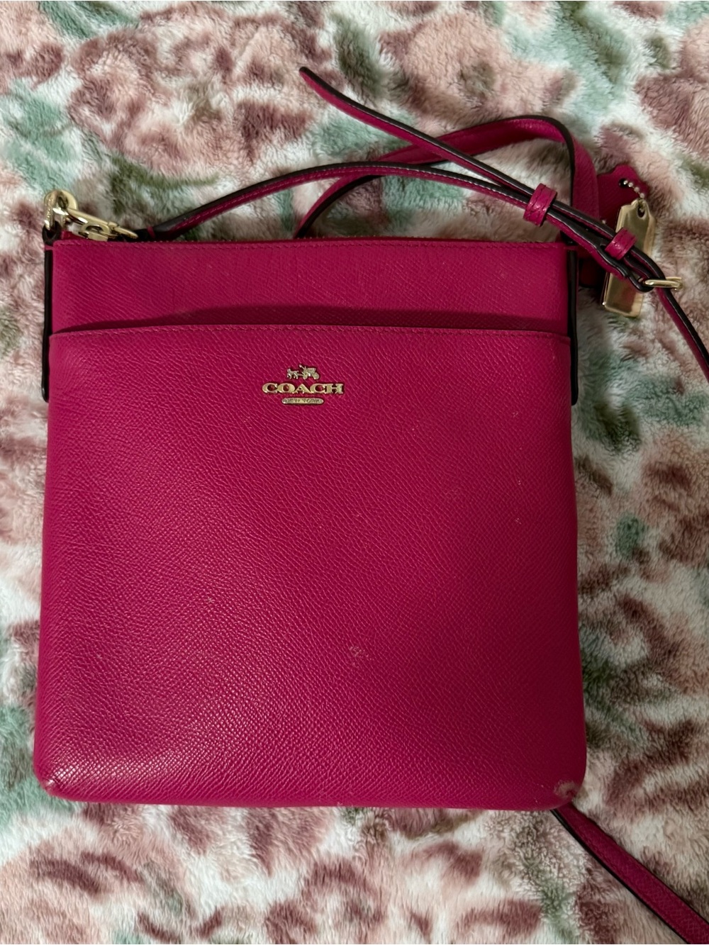 COACH Hot Pink Crossbody Bag with Gold Hardware